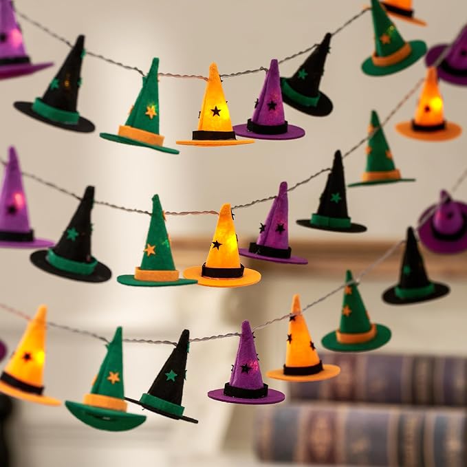 Halloween Witch Hat Lights, Halloween String Lights, 9.8 ft 20 LED - string light