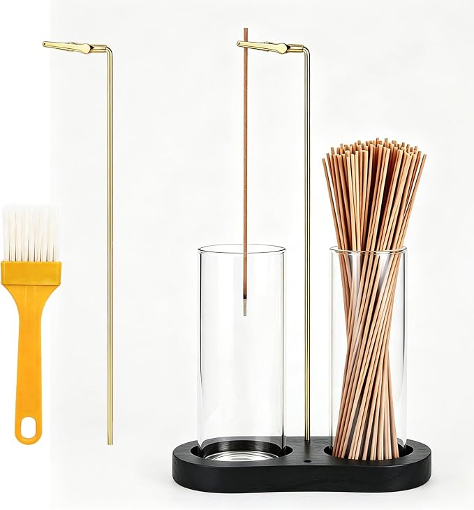 2 in 1 Incense Holder – Glass Incense Burner with Ash Catcher & Storage | Hanging Incense Burner, Cute Boho Decor for Meditation, Yoga, Spa | Stick Incense Holder, Censer (Black) - skull incense burner