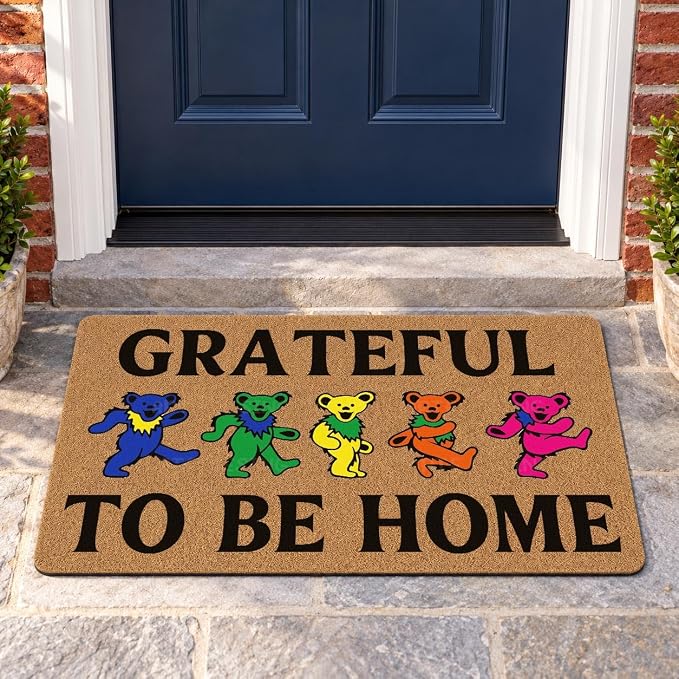 Welcome Door Mat Outdoor Indoor, Low-Profile Floor Mats Non Slip Durable Entrance Rugs for Entry, Patio, High Traffic Areas Front Door, 17" x 29.5" (Welcome to Home) - skull floor mat