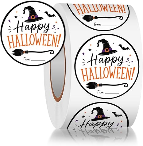Louise Maelys 2 Inch Happy Halloween Stickers,500PCS - skull sticker