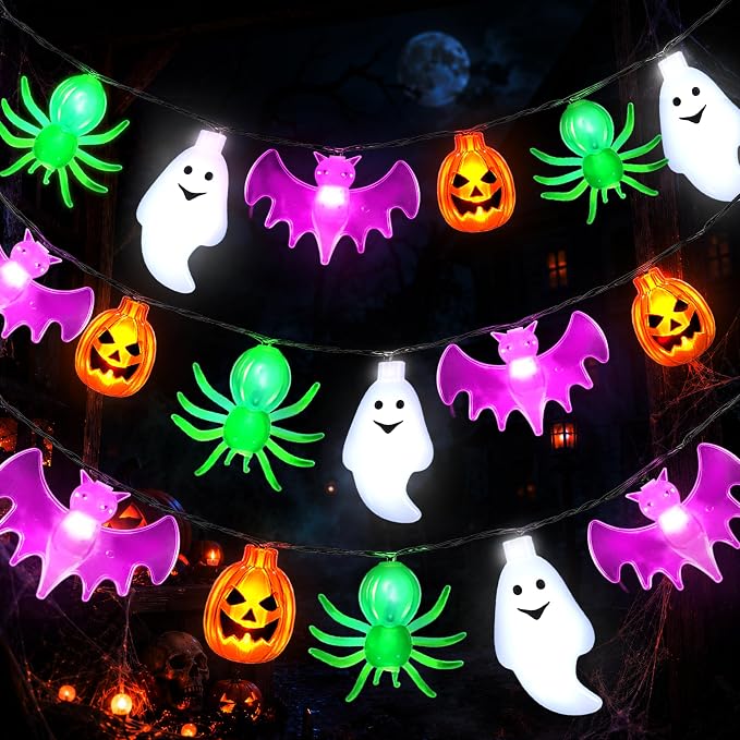 {Timer} 24 FT 44 LED Halloween Lights Indoor Outdoor Decor Battery Operated - string light