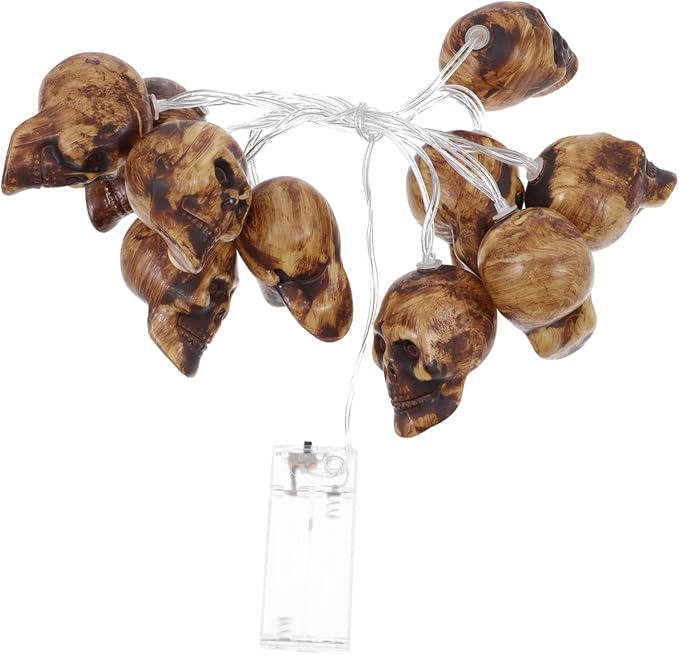 Abaodam Halloween Skull String Lights Battery-Free Skeleton Light Decor for Indoor Use with Sturdy Design and Easy Installation for Party and Seasonal Decoration - string light