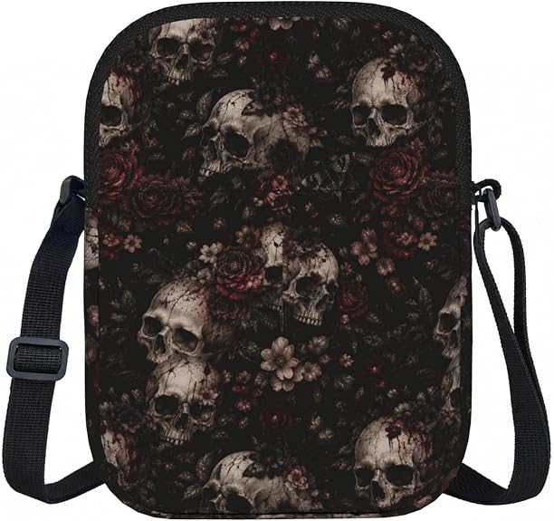 Crossbody Bag for Women, Small Zipper Shoulder Bag with Adjustable Strap - sugar skull handbags for sale