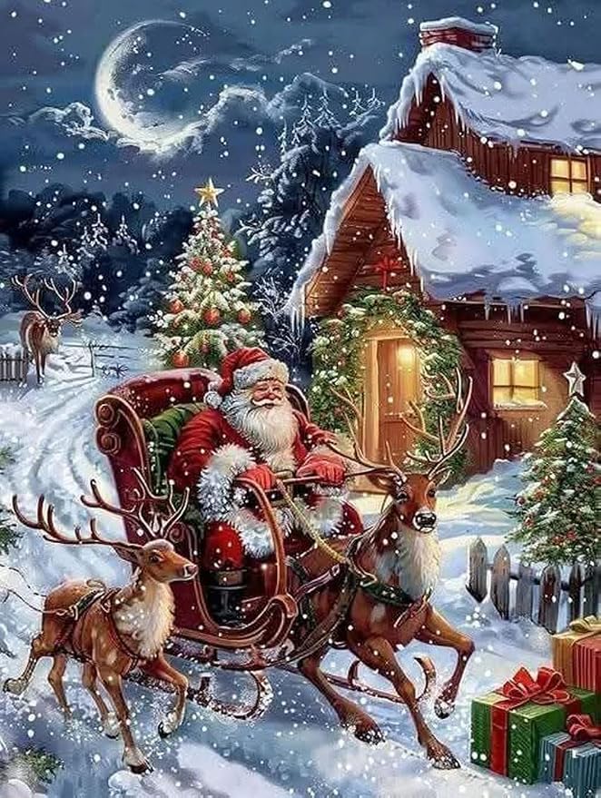 WUSARPLY Santa Claus Diamond Painting Kits for Adults Beginner - skull painting