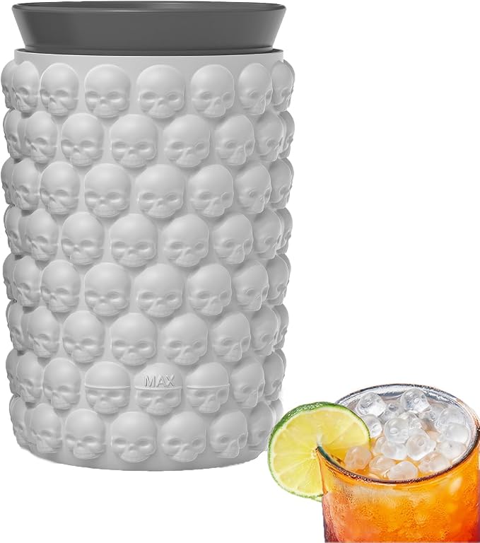 Skull Ice Cube Tray Mini Ice Cylinder Mold, Silicone Small Ice Maker Cup - skull ashtray