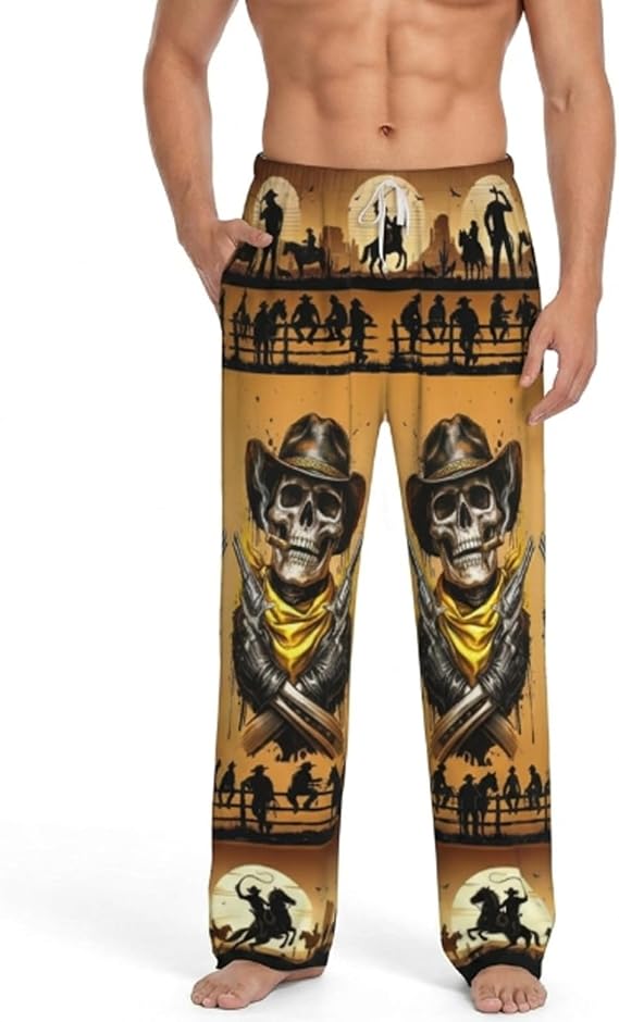 Pajama Pants For Men, Lounge Pants, Pjs Bottoms with Pockets Sleep Lounge Pants for Men Funny, Humorous - skull pajamas