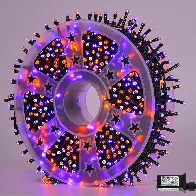 Halloween String Lights Orange and Purple 165ft 500 LED - string light
