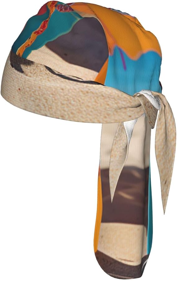 Cooling Do Rags Sweat Wicking Skull Caps Motorcycle Bandana Colorful Flip Flops Beach Ball Head Wrap Helmet Liner for Men Women - sugar skull costume