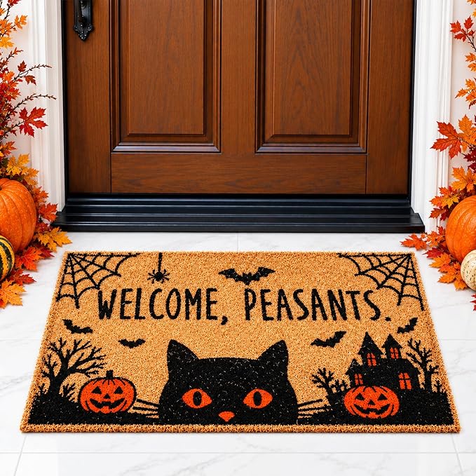 Folkulture Halloween Door Mat Outdoor for Halloween Decorations 16″x28″