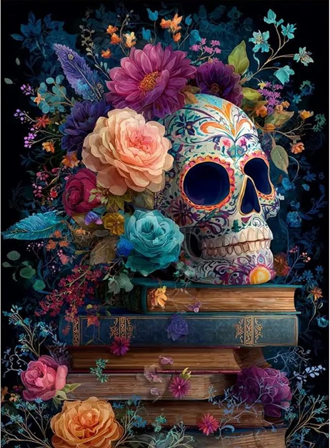 KICHANG Skull Diamond Art Kits for Adult Diamond Painting Kit for Beginner - skull painting