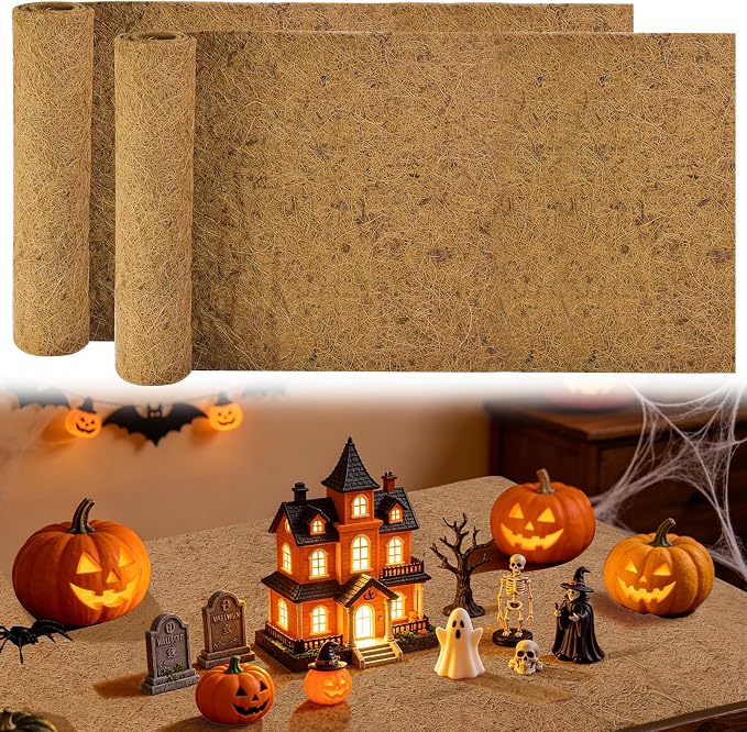 Halloween Village Accessories Mat 39.3 * 15.7inch Spooky Town Halloween Mat - skull floor mat