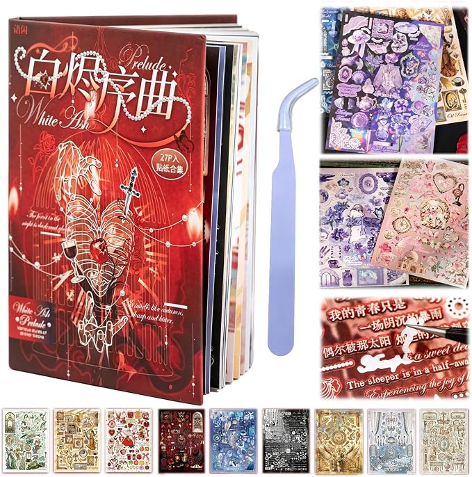 1000+ Japanese Sticker Book,Gothic Korean Sticker for Scrapbooking Supplies - skull sticker