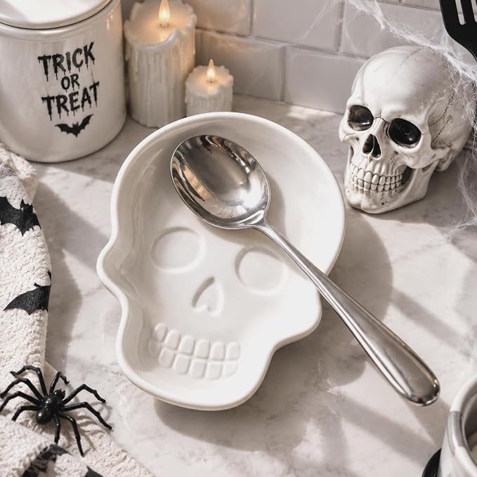 Halloween Spoon Rest, Skull Spoon Holder, Gothic Kitchen Decoration - skull coaster