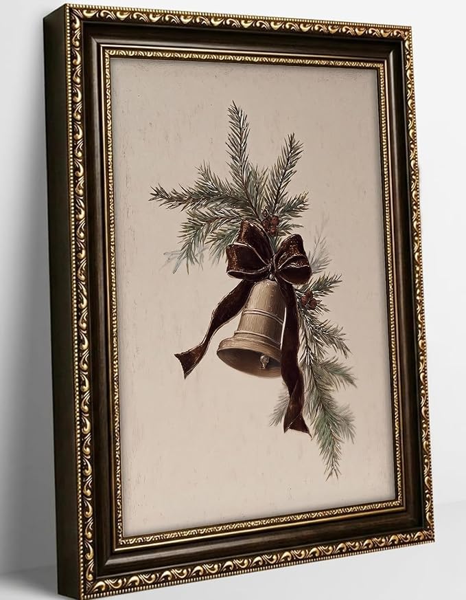 Framed-Christmas Blessing Bell Wall Art,Xmas Wall Decor,16x24in - skull wall art