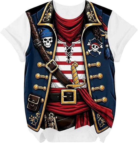 Toddler Pirate Shirts Caption Skull Cowboys Western Shirts for Kids - skull tshirt