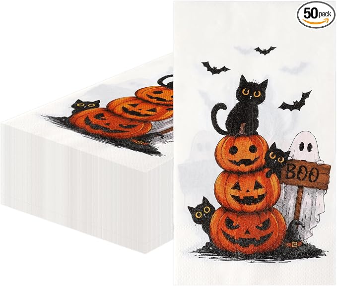 50 PCS Halloween Paper Napkins for Guest Decoupage Party Plate Table Decor - skull toilet paper