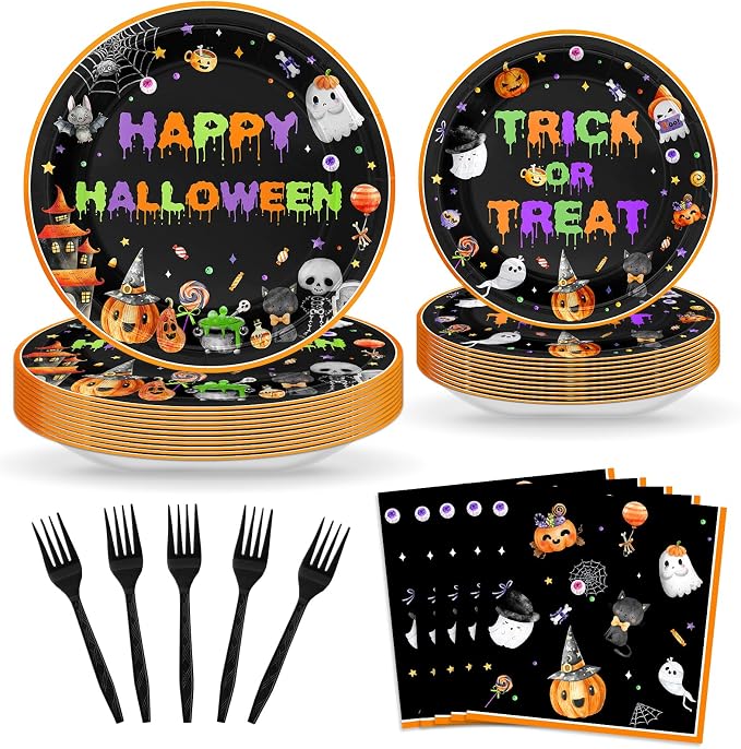 Halloween Party Decorations Halloween Plates and Napkins - skull plate