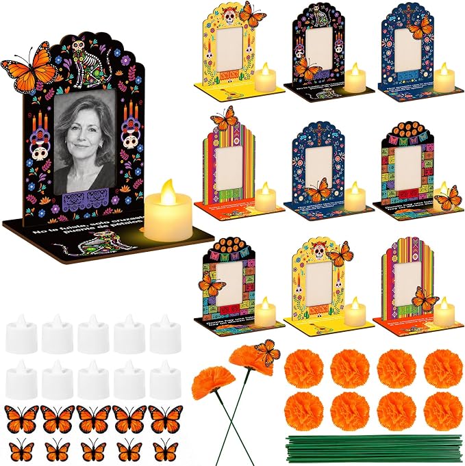 Dia De Los Muertos Decorations Large Picture Frames-Day of the Dead Altar - skull candle