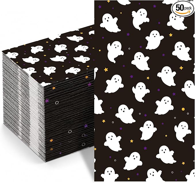 50PCS Halloween Napkins Disposable Guest Paper Hand Towels for Bathroom - skull toilet paper