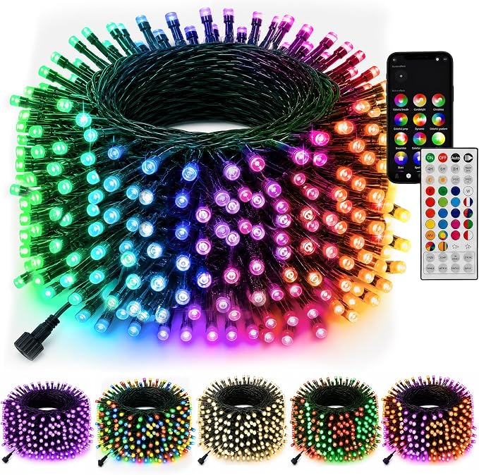 TW SHINE 66FT Smart Color Changing Christmas Halloween Lights Connectable - string light