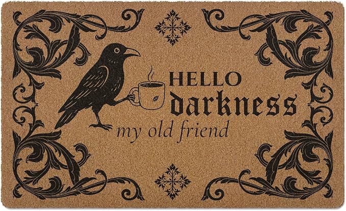 huester Halloween Gothic Crow Bird Welcome Doormat Door Mat 17x30 Inch 1147 - skull door mat