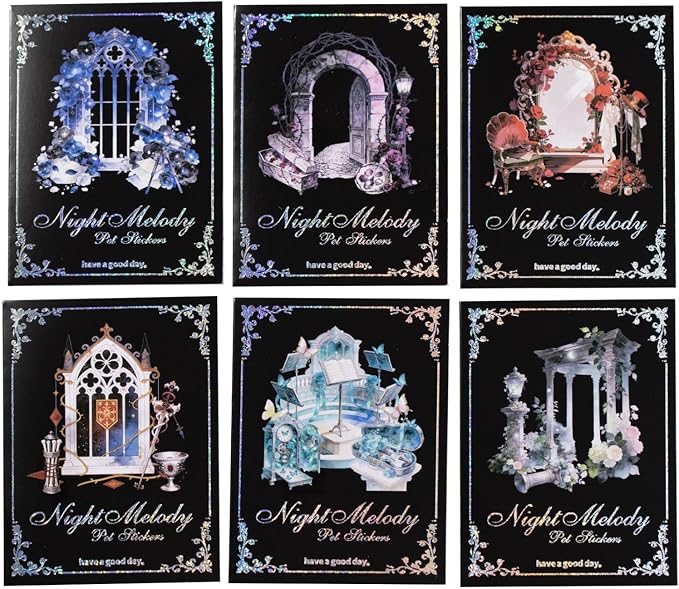 120 Pcs Gothic Dark Academia Aesthetic Scenery Stickers - skull sticker