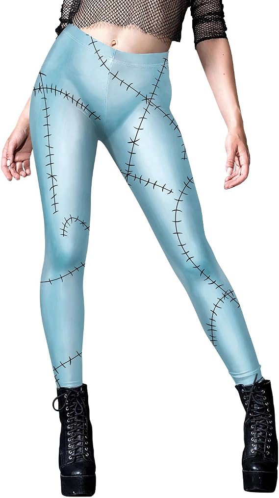 Halloween Tights Yoga Pants Women's Funny Graphic High Waist Skinny Leggings - skull leggings
