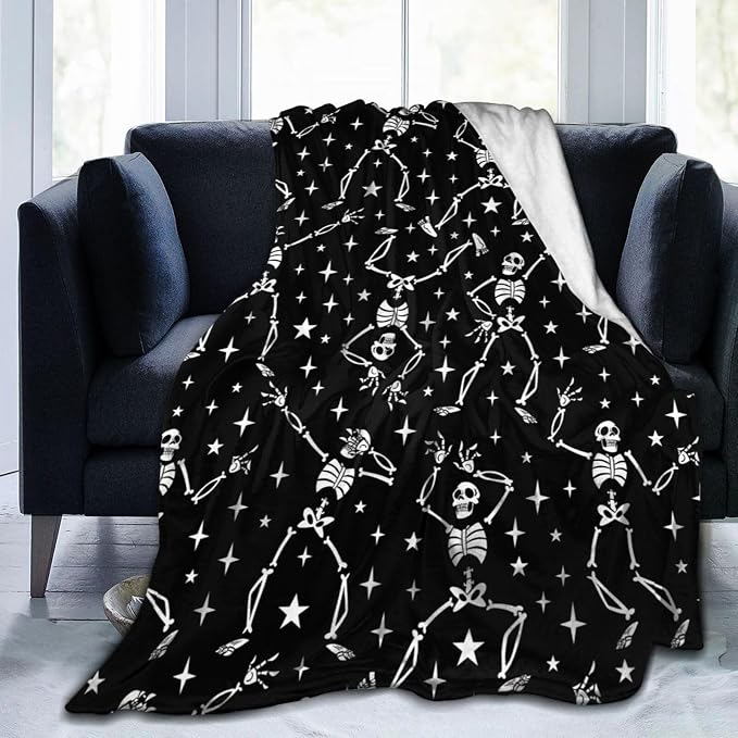 Funny Skulls Throw Blankets Gifts For Mens Womens Boys Girls 50"X40" - skull blanket