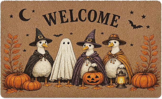 Ghost Goose Halloween Welcome Door Mat Outside Entrance 17×30 674-ZL