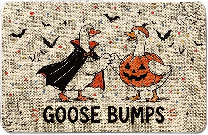Halloween Door Mat Goose Funny Indoor Outdoor Welcome Rug for Home Kitchen 17 x 27 Inch