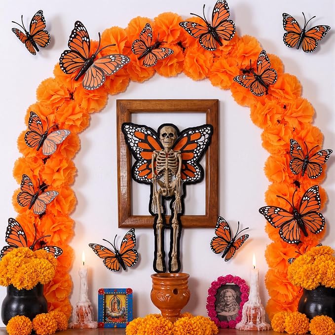 Novabright 93 Pcs Dia De Los Muertos Decorations Arch Kit Altar Decor Set - skull carpet