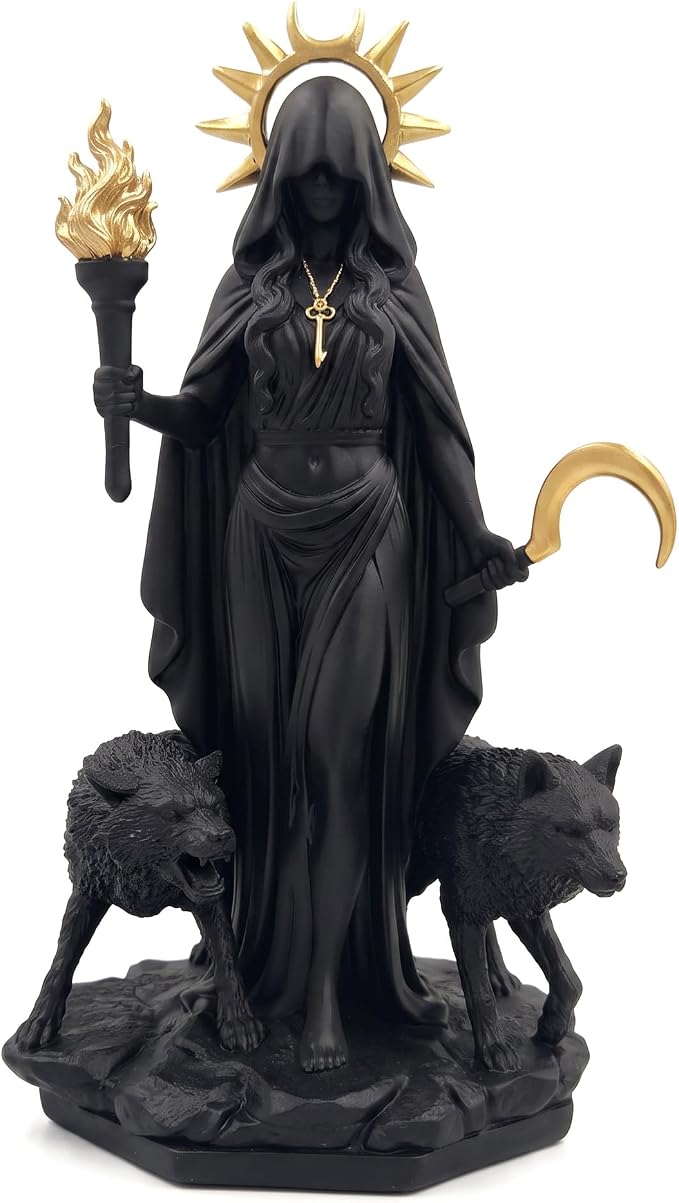 Stylor Hecate Statue for Altar, 8 Inch - skull figurine