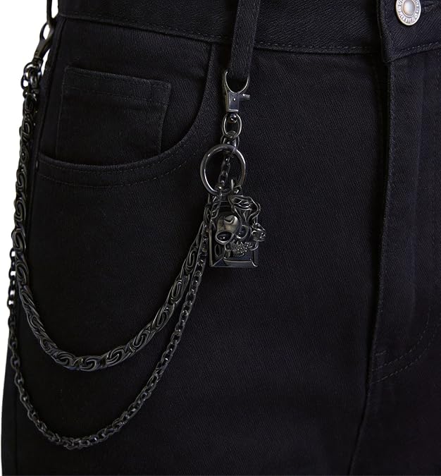 Skull Pants Chain Wallet Chain for Men & Women, Punk Gothic Jean Accessory - skull wallet
