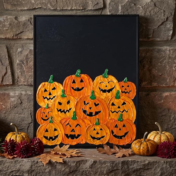 MotiMind Halloween Canvas Wall Art Decor Jack-o-Lantern Halloween Pictures - skull wall art