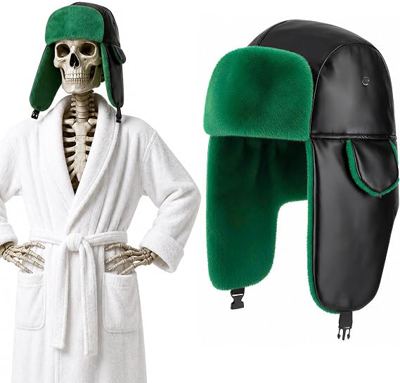 12ft Skeleton Christmas Trapper Hat, Giant Skeleton Hat Costume Accessories - skeleton