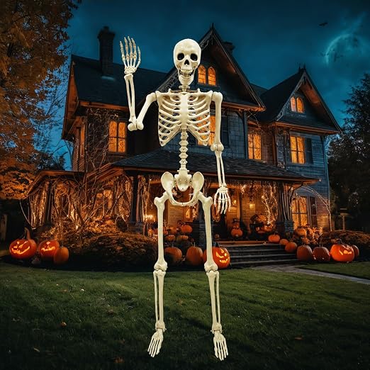 Life Size Skeleton for Halloween: 5.4ft Realistic Human Skeleton - skeleton