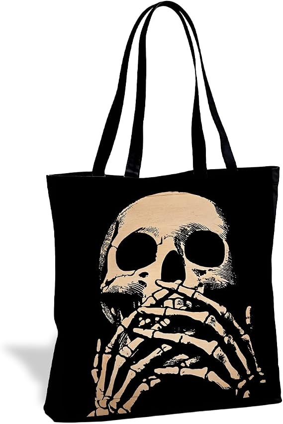 Funny Tote Bag, Aesthetic Reusable Canvas Bag for Shopping Travel - sugar skull handbags for sale