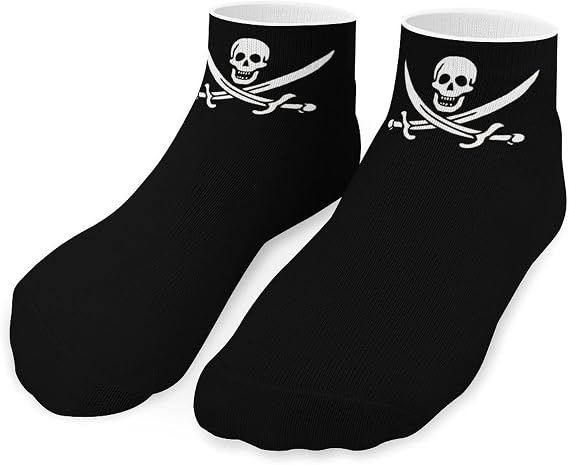 Piratees Flag Skull Skullandswords Ankle Socks for Men Women Low Cut Crew Sock Casual Sports Clothing - sugar skull costume