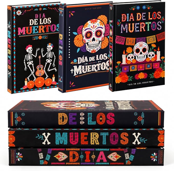 3 Pcs Day of the Dead Halloween Decor Books - skull candle