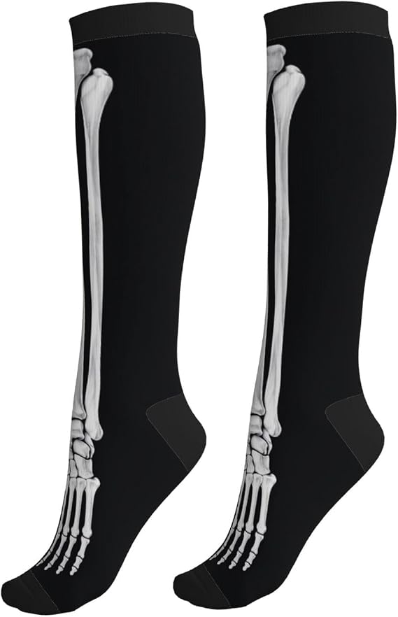 Compression Socks 15-20mmHg Knee High for Women Men Running Travel - sugar skull costume