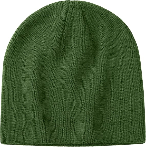 100% Cotton Beanie Hat for Men Women, Cuffless Winter Knit Skull Cap - skull hat