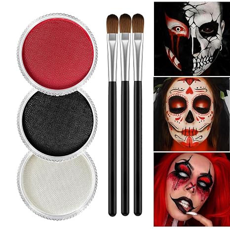 Halloween Black White Red Face Body Paint Washable Zombie Makeup Painting