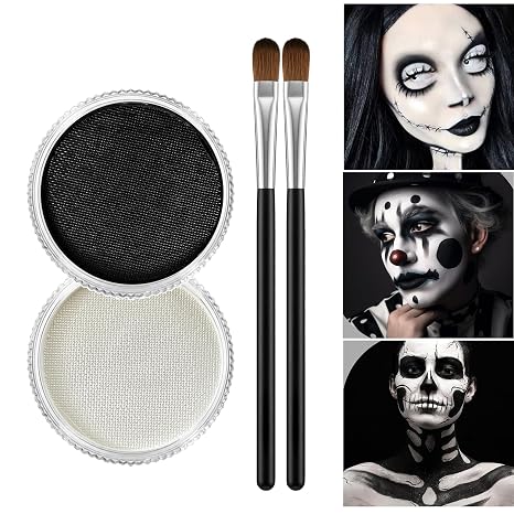 Halloween Black White Face Body Paint Washable Face Painting Zombie Makeup - sugar skull makeup