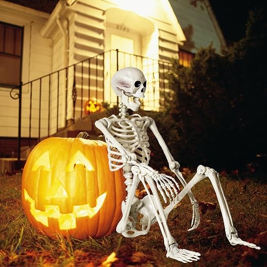 breesky Skeleton for Halloween Life Size: 5.4ft Realistic Human Skeleton