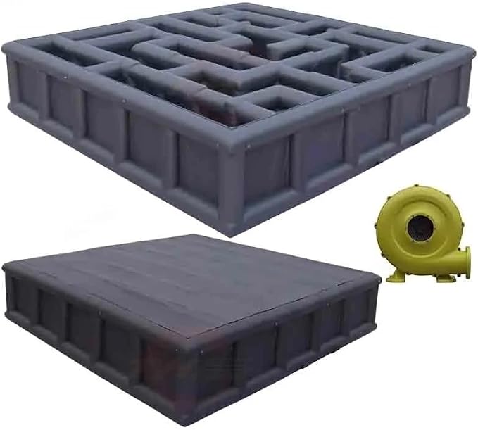 30ft Black Inflatable Maze Tag Game with Removable Roof and Blower