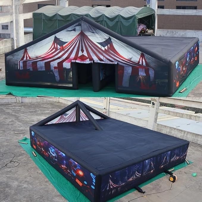 30ft Halloween Inflatable Haunted House Maze with Removable roof and Blower - skull inflatable