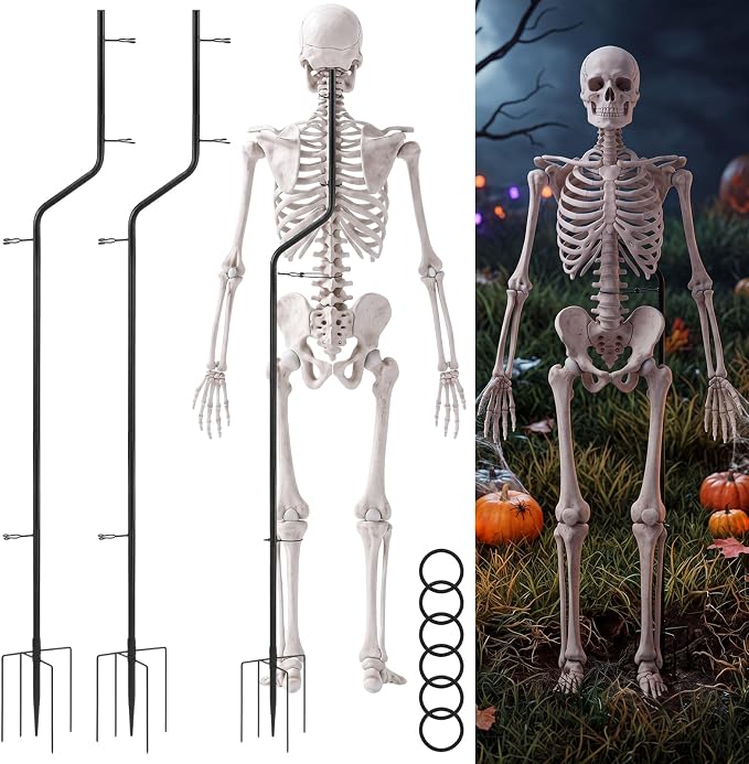 Briwooody 7.6 ft Large Halloween Skeleton Stand - skeleton