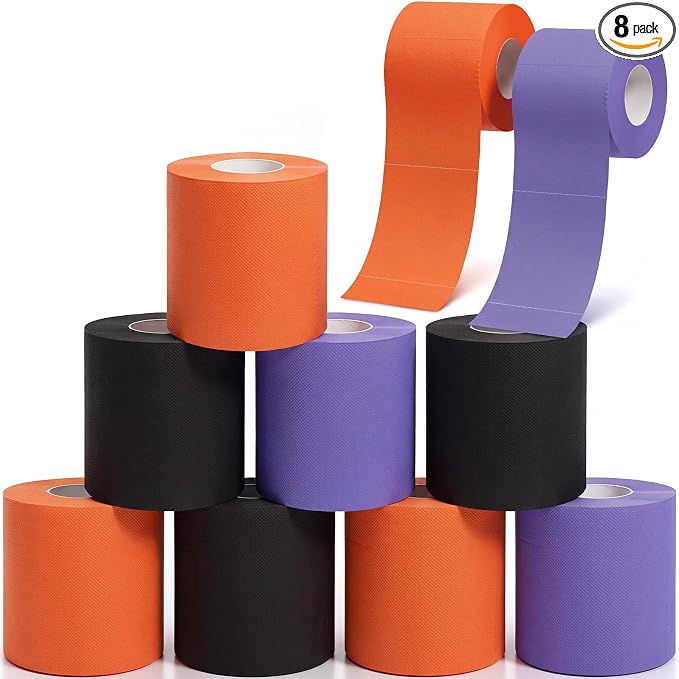Gilprop 8 Rolls Colored Toilet Paper Multicolor, Halloween