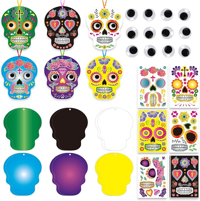 Halloween Sugar Skull Stickers,Halloween Sticker Sheets (52Pcs) - skull sticker