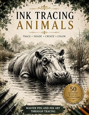 Ink Tracing Animals: Master Pen-and-Ink Art Through Tracing, Develop Shading Skills, Add Your Own Details, and Create Unique Finished Artwork - sugar skull book